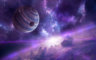 Space planet starry sky purple - david free wallpaper for desktop