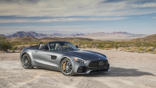 Silver mercedes desert mountains clouds - constant permeke free wallpaper