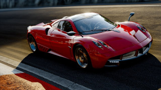 Red sports car race track 13 - a red flag free wallpaper for desktop