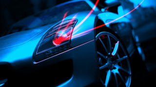 Car holography red blue glowing - the front of it free wallpaper