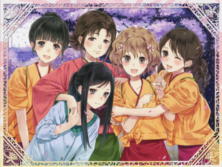 Girls group purple background gold - a gold frame free wallpaper