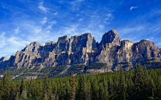 Mountain forest sky clouds castle - ancell stronach free wallpaper