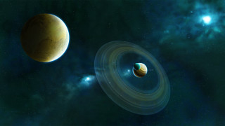 Planets stars sky blue ring - a group of planets free wallpaper for desktop