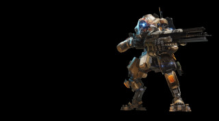 Robot gun black background darkness - mecha free wallpaper for desktop