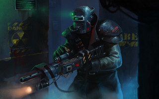 Man gas mask gun smoke - a man in a gas mask holding free wallpaper