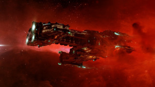 Space station red sky aurora - a red sky free wallpaper