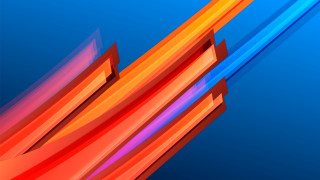 Blue red orange geometric abstract - design free wallpaper
