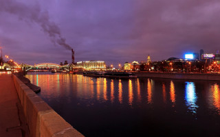 River bridge cityscape night lights - andrey yefimovich martynov free wallpaper