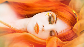 Orange hair gold eyeshadow dreamlike - orange hair free wallpaper for desktop