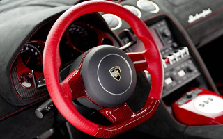 Red steering wheel black dashboard - neoclassicism free wallpaper for desktop