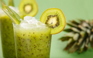Green kiwi drink ice pinecone - a glass free wallpaper for desktop