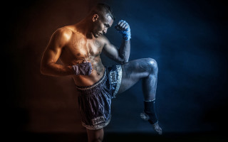 Muscular male boxing glove tattoo - boxing free wallpaper