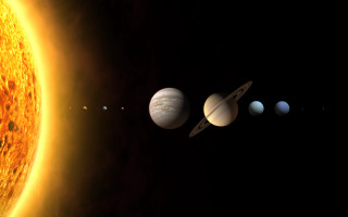Solar system four planets sun 2 - a solar system free wallpaper