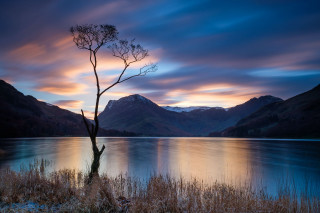 Lone tree lake sunset mountains 2 - anthony s waters free wallpaper