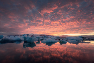 Sunset icebergs cloudy sky city - iceberg free wallpaper