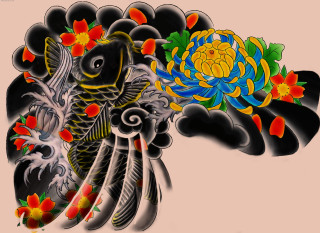 Fish flower back goldfish in - eishōsai chōki free wallpaper