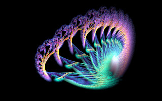 Colorful spiral fractals generative art - an abstract sculpture free wallpaper