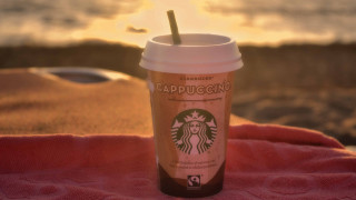 Starbucks cup beach sunset ocean - morning free wallpaper for desktop