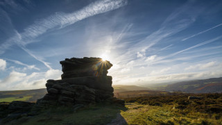 Rock formation grassy hill sunlight - the cloud above free wallpaper for desktop