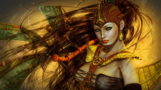 Woman mask longhair dragon egyptian - a mask free wallpaper