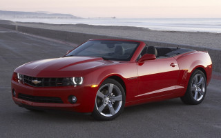 Red chevrolet camaro convertible ocean - convertible free wallpaper for desktop