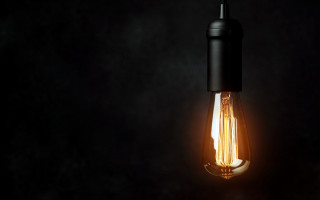 Black light bulb 3d render - diffuse free wallpaper