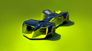 Blue yellow racecar futuristic gradient - a green background free wallpaper