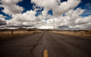 Deserted road telephone pole cloudy - road free wallpaper for desktop
