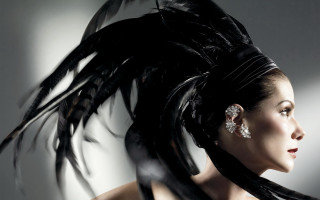 Feathered headdress artdeco fashion photography - art deco free wallpaper