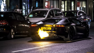 Black sports car night yellow - a black sports car free wallpaper
