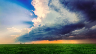 Clouds rainbow horse matte stormy - a horse in the foreground free wallpaper