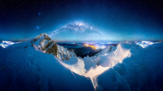 Night sky stars mountains aurora 2 - sky above free wallpaper for desktop