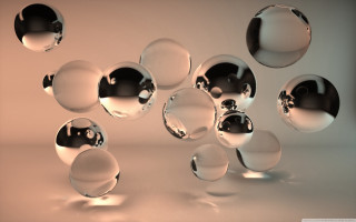 Shiny balls floating light reflection - a group free wallpaper