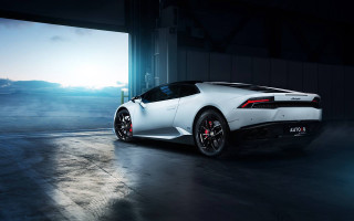White sports car garage mountain - a white sports car free wallpaper for desktop