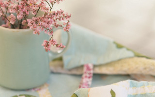 Small vase pink flowers arts - a table cloth free wallpaper