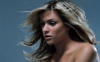 Woman long hair wind posing - bettina heinenayech free wallpaper