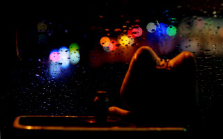 Rainy car cinematic lightscape aurora - rain free wallpaper for desktop