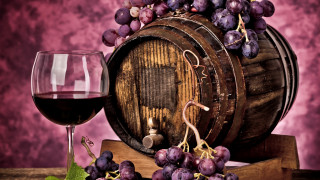 Wine glass wine barrel grapes - caravaggio free wallpaper