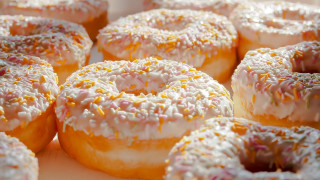 Doughnuts sprinkles bite hyperrealistic render - sprinkle free wallpaper