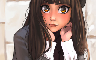 Serious girl hat longhair anime - artgerm free wallpaper