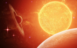 Solar system two planets star 2 - solar free wallpaper