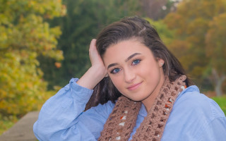 Woman blue shirt brown scarf - caroline chariotdayez free wallpaper