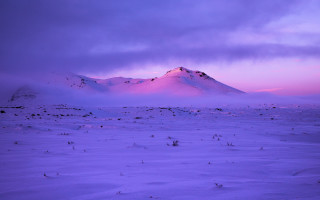 Snowy mountain purple sky clouds - a purple sky in the background free wallpaper for desktop