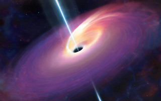 Blackhole purple galaxy volumetric space - a black hole in the center free wallpaper