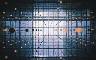 Tall building lights sky abstract - an abstract sculpture free wallpaper for desktop