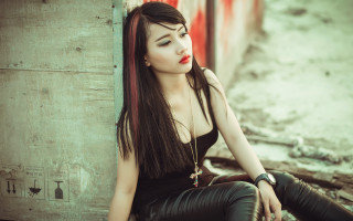 Gothic fashion portrait longhair wall - cheng shifa free wallpaper