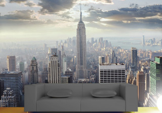 Couch city skyline mural empire - matte painting free wallpaper