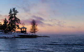 Small house island ocean sunset 4 - a small house free wallpaper