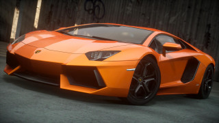 Orange sports car parking lot 3 - nice free wallpaper for desktop