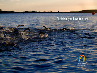 Group swimming ocean quote finish - a quote above them free wallpaper